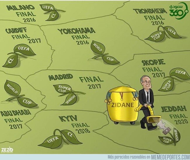 1095950 - Zidane, toda una cosechadora de éxitos, por @zezocartoons