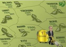 Enlace a Zidane, toda una cosechadora de éxitos, por @zezocartoons