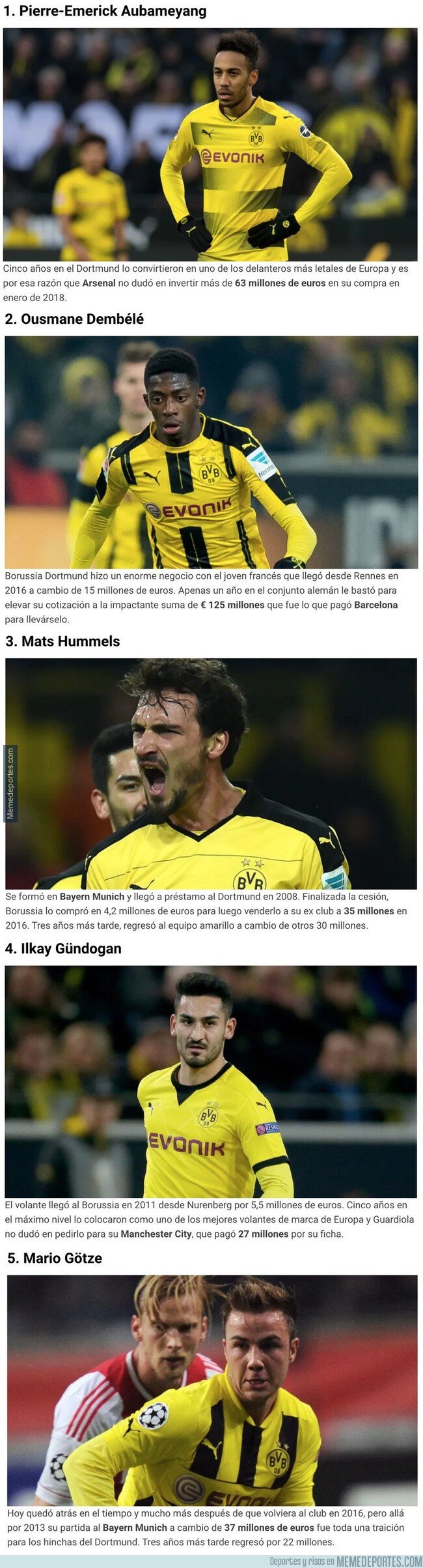 1096818 - Los mejores 5 jugadores que vendió el Borussia Dortmund en los últimos 10 años