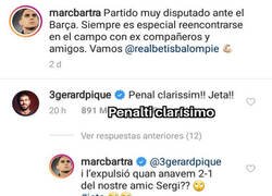 Enlace a El amistoso pique en Instagram entre Bartra y Piqué por la polémica del Betis-Barça