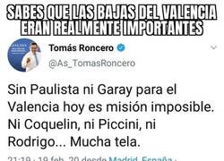 Enlace a Ni el poder de Roncero pudo ayudar al Valencia ante el Atalanta