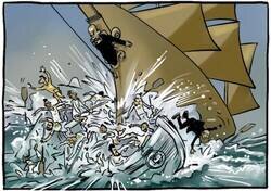 Enlace a Duro golpe para la línea de flotación blanca, por @yesnocse