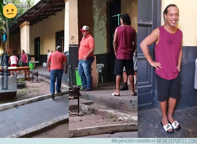 1100406 - Las primeras imagenes de Ronaldinho en la carcel. La sonrisa intacta.