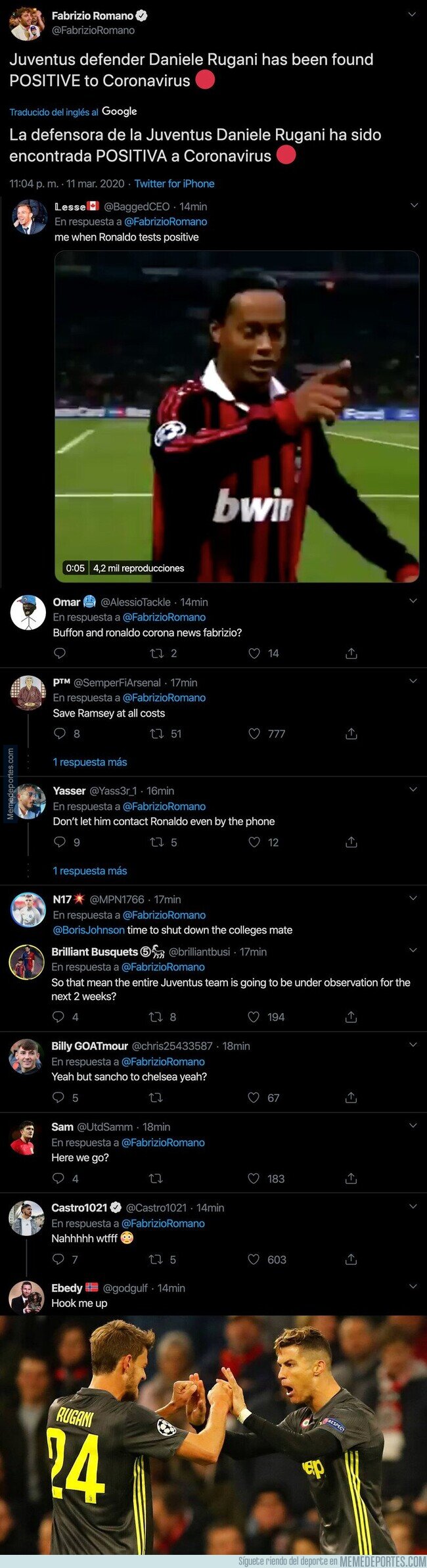 1100583 - El jugador de la Juventus que ha dado positivo en coronavirus y por el que todo el vestuario y el mundo del fútbol ya está temblando