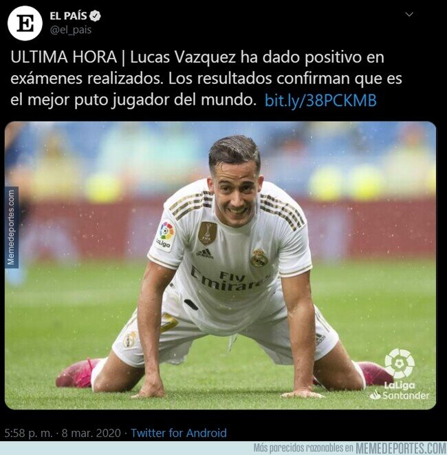 1100798 - ¡Lucas Vazquez dió positivo!