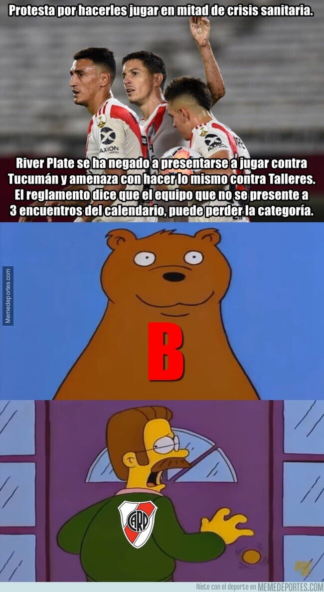 1100982 - Otra amenaza de descenso para River por solidarizarse con el país. Todo muy normal.