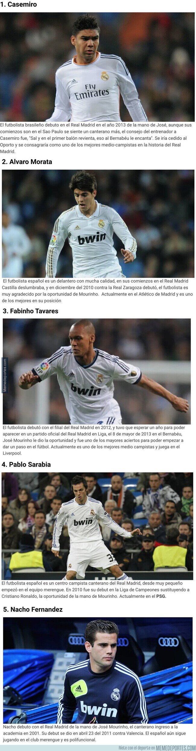 1101219 - ¿Dónde están hoy los mejores canteranos que hizo debutar José Mourinho en el Real Madrid?