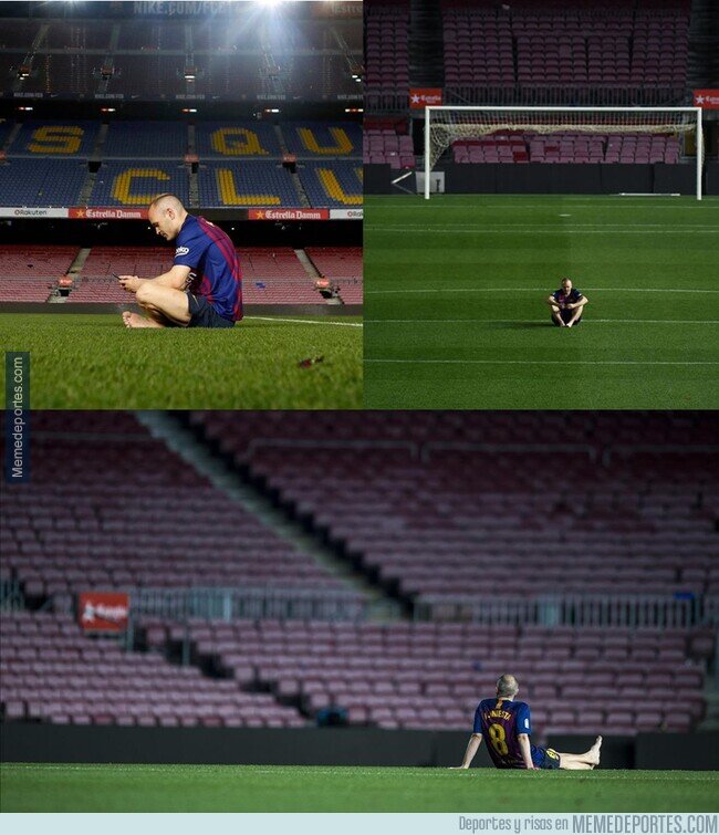 1101619 - El último partido de Iniesta en el Camp Nou. Decidió quedarse descalzo un rato más.