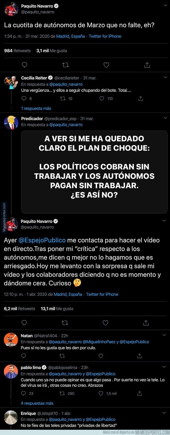 1101971 - El número 1 del mundo de pádel atiza a Espejo Público por censurar su opinión sobre los autónomos y después criticarla