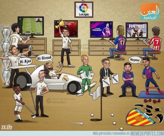 1102123 - Así están los jugadores de LaLiga durante el confinamiento, por @zezocartoons