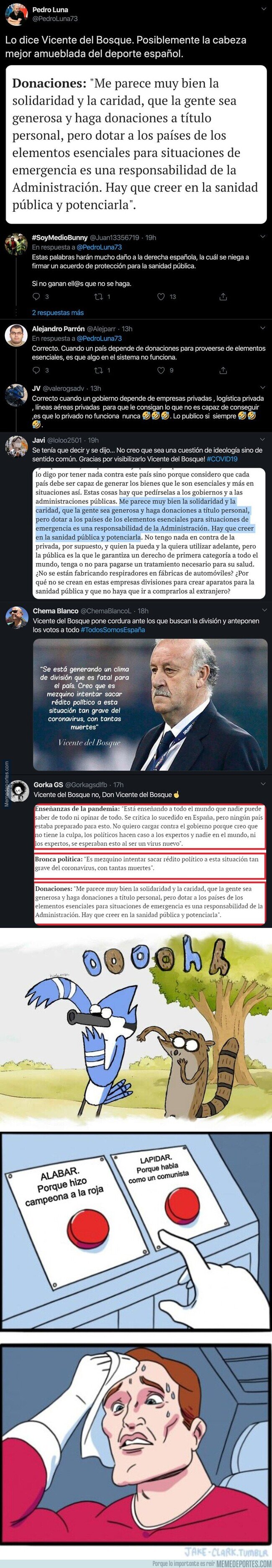 1102232 - Vicente del Bosque hace rabiar a todos los votantes de derechas al opinar sobre las donaciones como las de Amancio Ortega