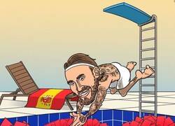 Enlace a Sergio Ramos podría nadar entre sus tarjetas, por @brfootball