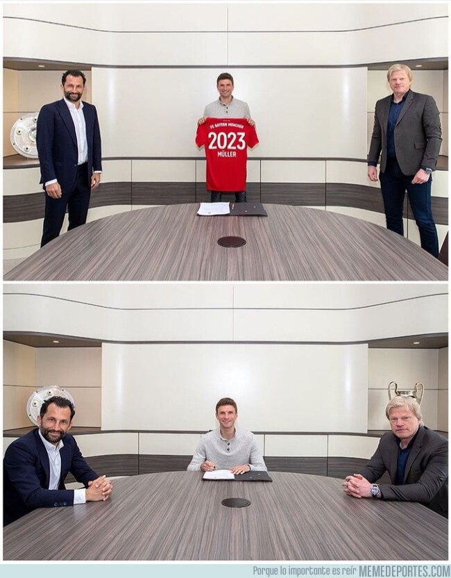 1102310 - Así firmó Muller su renovación con el Bayern. Seguridad ante todo.