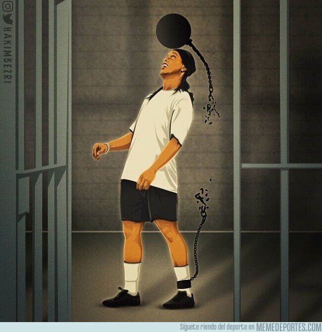1102357 - Ronaldinho sale de la cárcel, por @hakimbezri