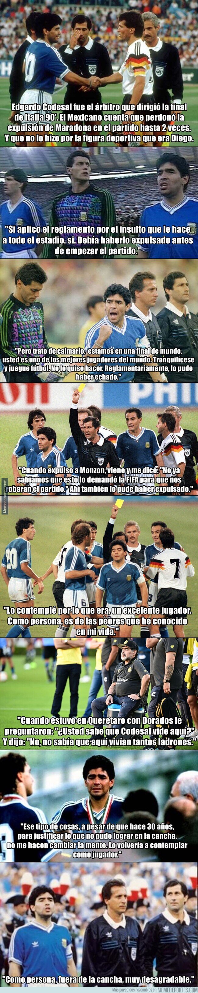 1103264 - El árbitro de la final del mundial de Italia 90' cuenta como perdonó la expulsión de Maradona solo por la admiración que le tenía.