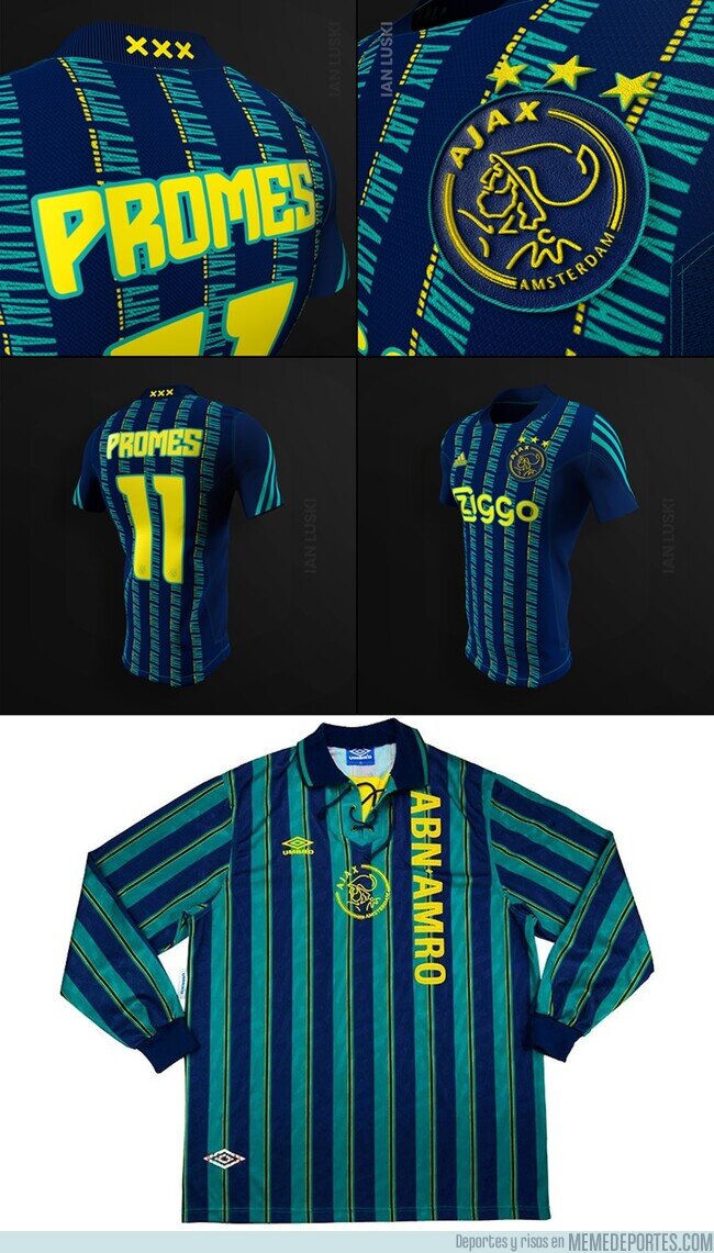 1103551 - La psicodélica nueva camiseta del Ajax para la 2020-21. Inspirada en un viejo conjunto de los 90s.