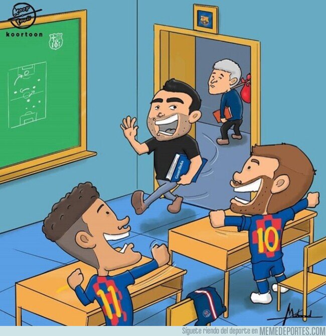 1103860 - Xavi sueña con entrenar a Messi y a Neymar en el Barça, por @koortoon