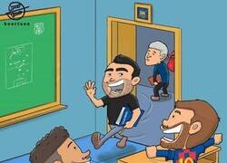 Enlace a Xavi sueña con entrenar a Messi y a Neymar en el Barça, por @koortoon