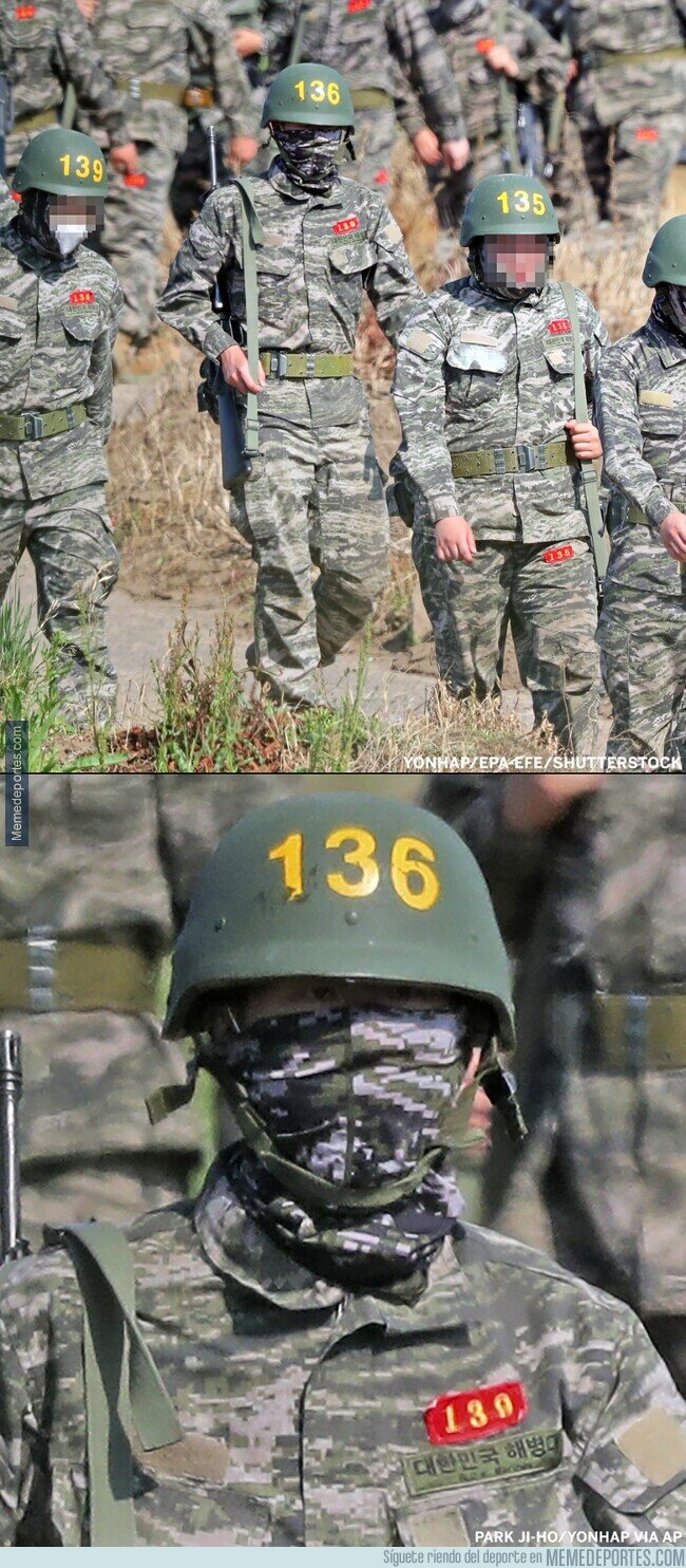 1104030 - La primera imagen de Son Heung Min cumpliendo su servicio militar. Infante número 136