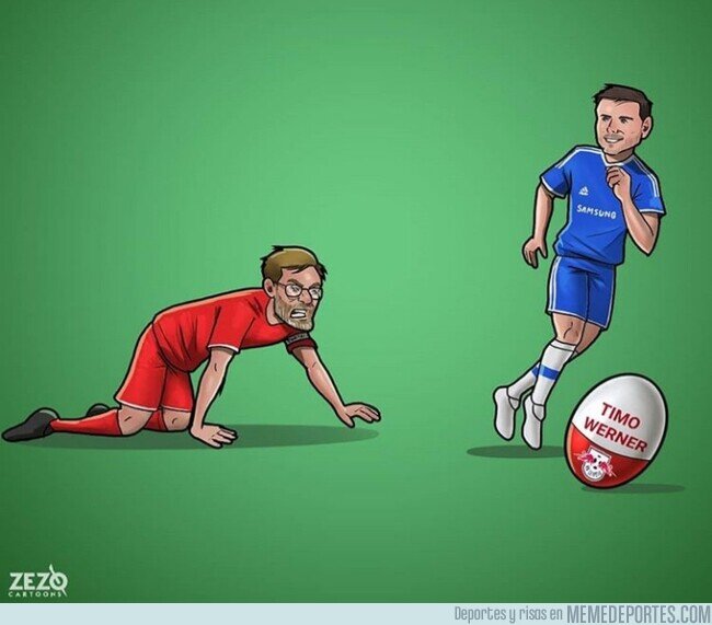 1105906 - El Chelsea se vuelve a adelantar al Liverpool, esta vez por Timo Werner, por @zezocartoons