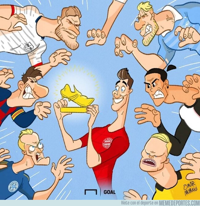 Lewandowski adelanta posiciones en la Bota de Oro por goalglobal