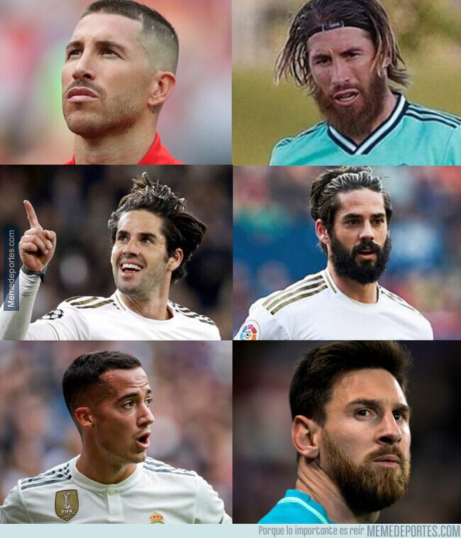 1106211 - Jugadores del Madrid con y sin barba