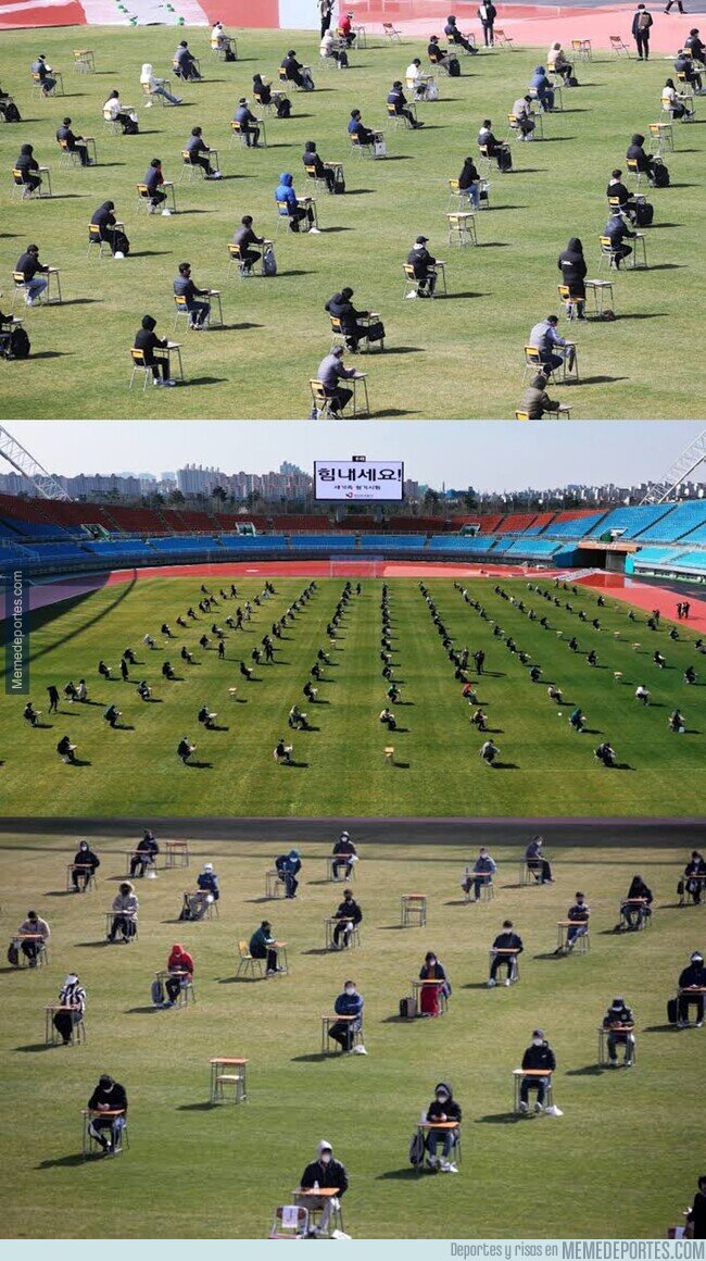 1106220 - Genios y figuras: En Corea del Sur usan estadios para los exámenes en las escuelas y respetar el distanciamiento