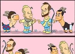 Enlace a Arthur y Pjanic cambian de GOAT, por @goalglobal