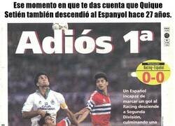 Enlace a Setién, presente en los últimos dos descensos del Espanyol