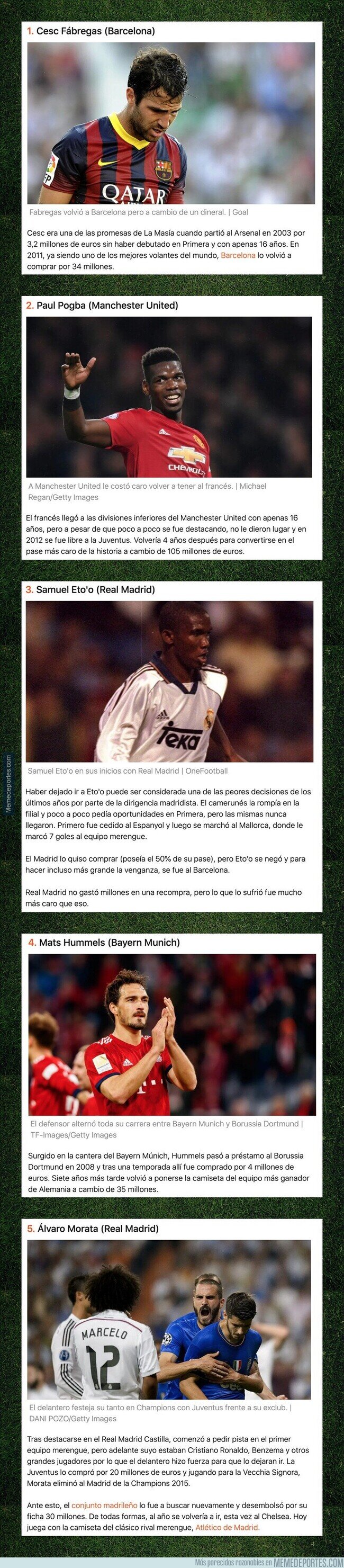 1111073 - Lista de canteranos rechazados que se vengaron de sus clubes de origen