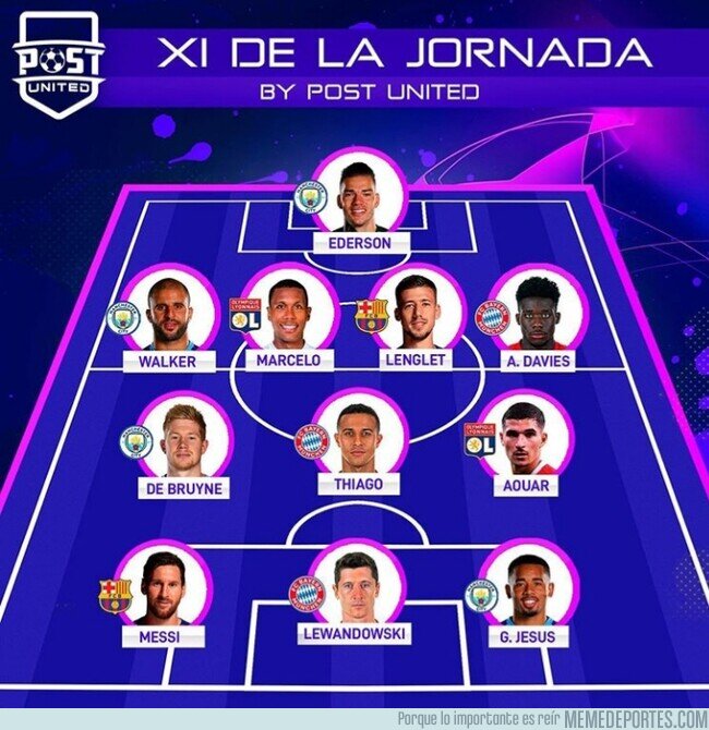 1111831 - El 11 ideal del regreso de los octavos de la Champions, por @postutd