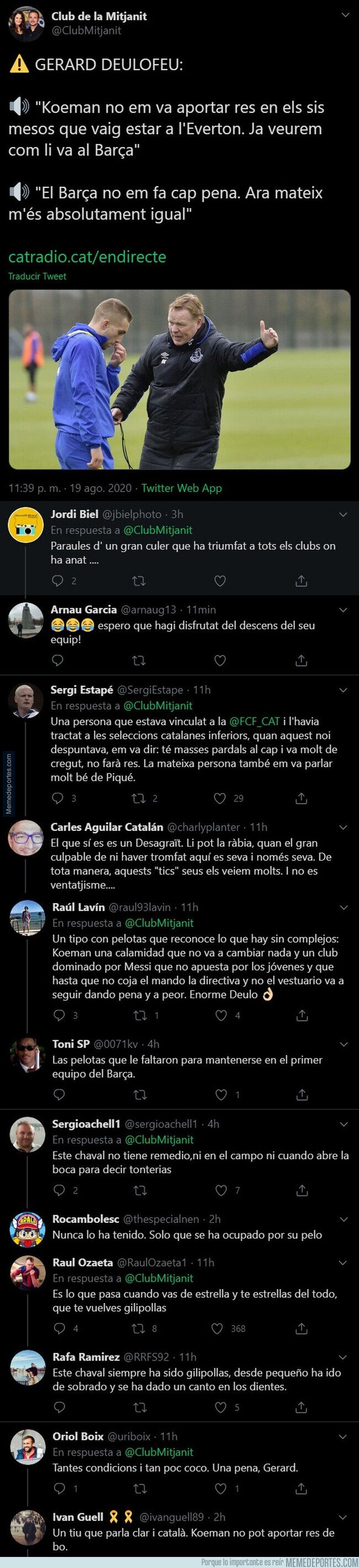 1113498 - Enfado de todos los culés contra Deulofeu por lo que ha dicho sobre el Barça y su situación actual