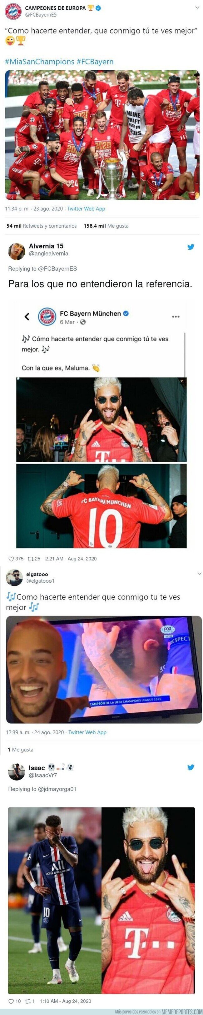 1114015 - El tremendo doble troleo del Bayern a Neymar con Maluma de por medio: los jugadores en el vestuario y el CM en Twitter