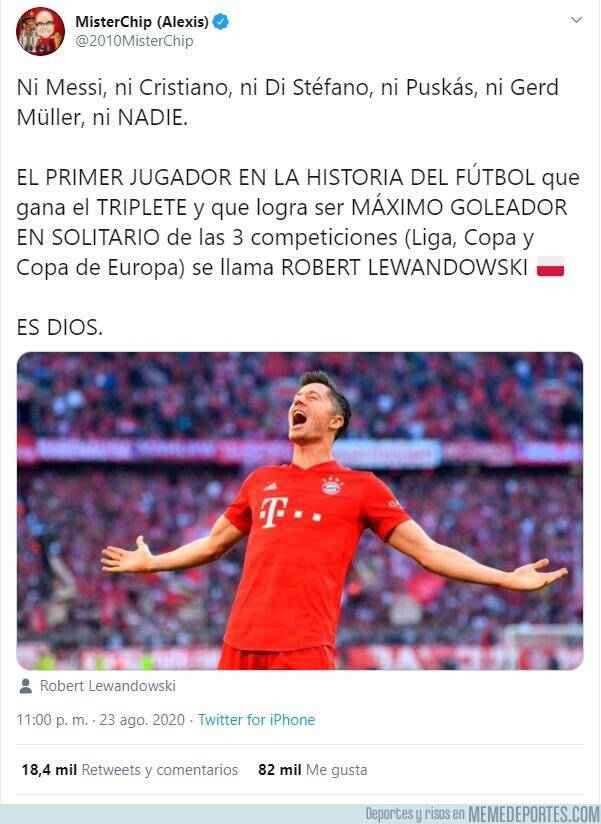 1114020 - Ni Messi ni Cristiano ni nadie: el espectacular récord histórico que ha logrado Lewandowski tras ganar la Champions