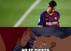 Enlace a Los culés leyendo que Messi anunció su salida