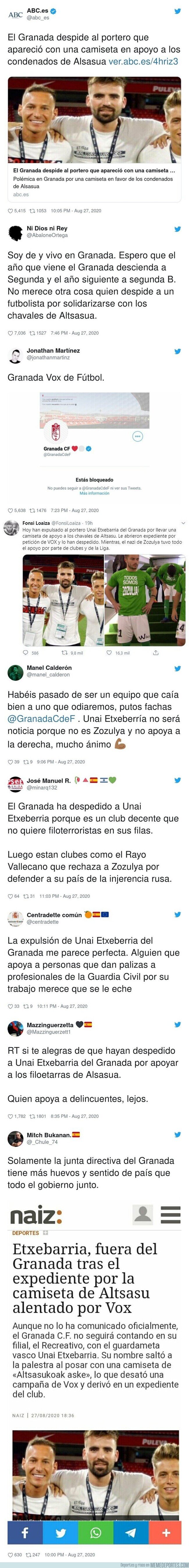 1114509 - Tremenda polémica: el Granada, alentado por VOX, despide a uno de sus futbolistas por motivos políticos y divide a sus aficionados