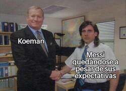 Enlace a Koeman contento con Messi