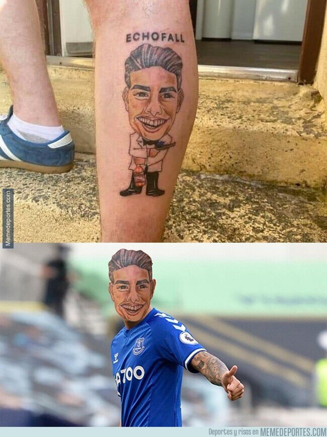 1116342 - Mira que guapo ha quedado el tatuaje de James de este fanático del Everton