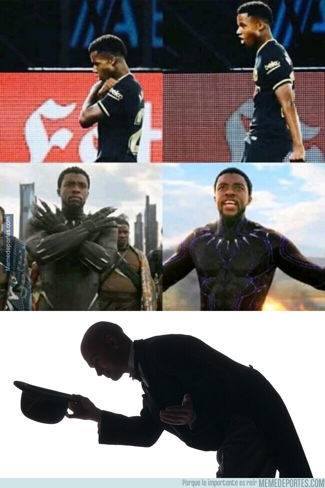 1117065 - Ansu Fati se esperó a marcar con la camiseta negra para dedicárselo al fallecido Black Panther, Chadwick Boseman