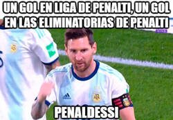 Enlace a Messi, penal de oro