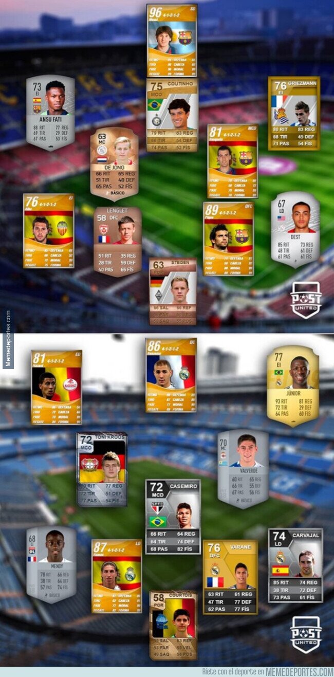 1118767 - Las primeras cartas FIFA de los jugadores de Barça y Madrid