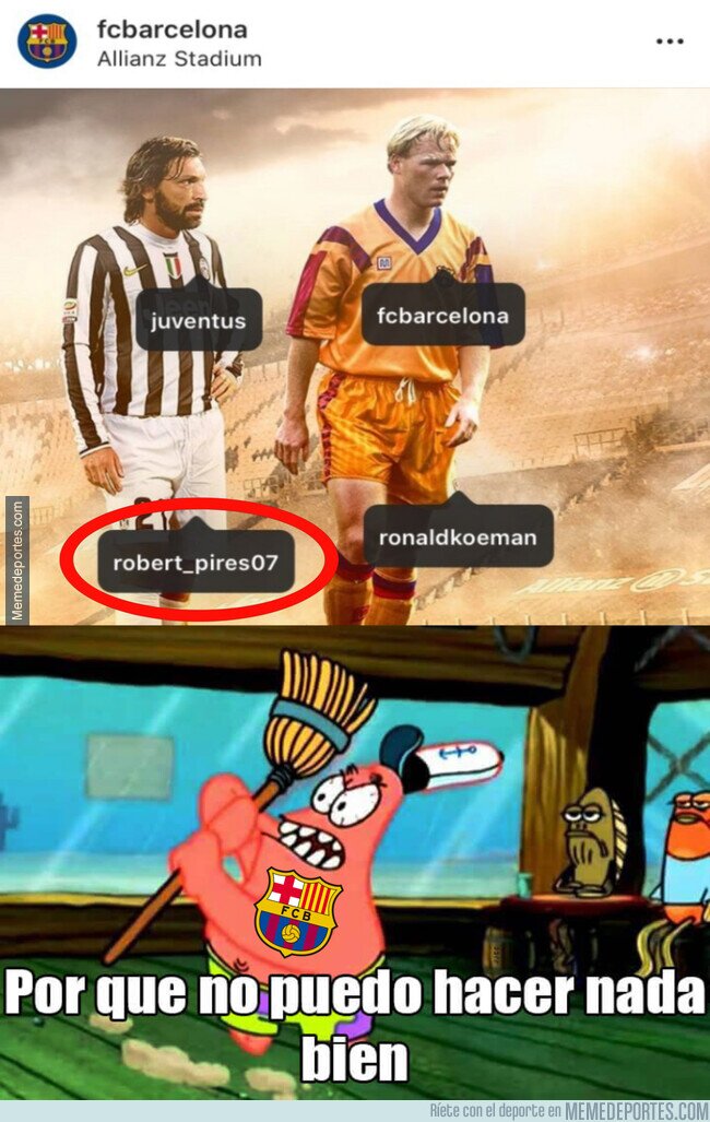 1119047 - El Barça etiqueta a Pires en una publicación donde el que aparece es Pirlo