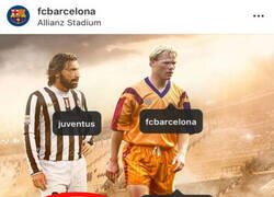 Enlace a El Barça etiqueta a Pires en una publicación donde el que aparece es Pirlo