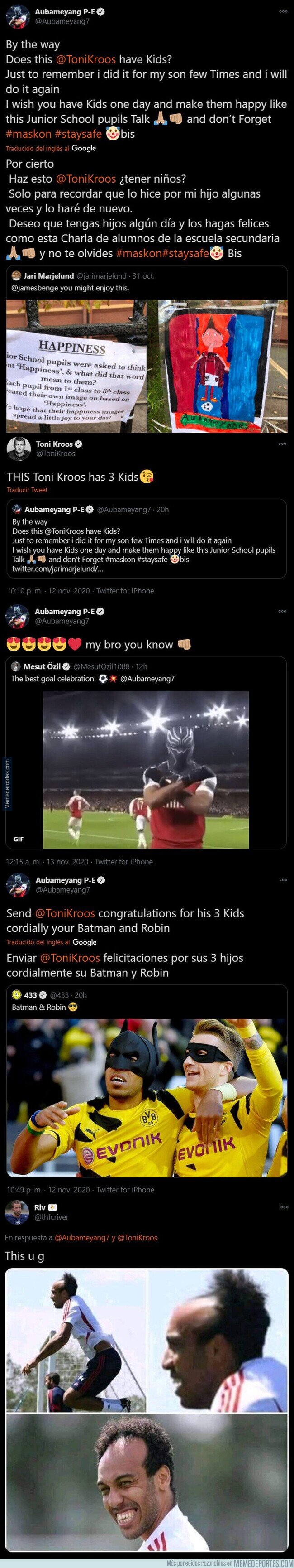 1120337 - Aubameyang está destrozando brutalmente a Toni Kroos sobre las críticas en las celebraciones