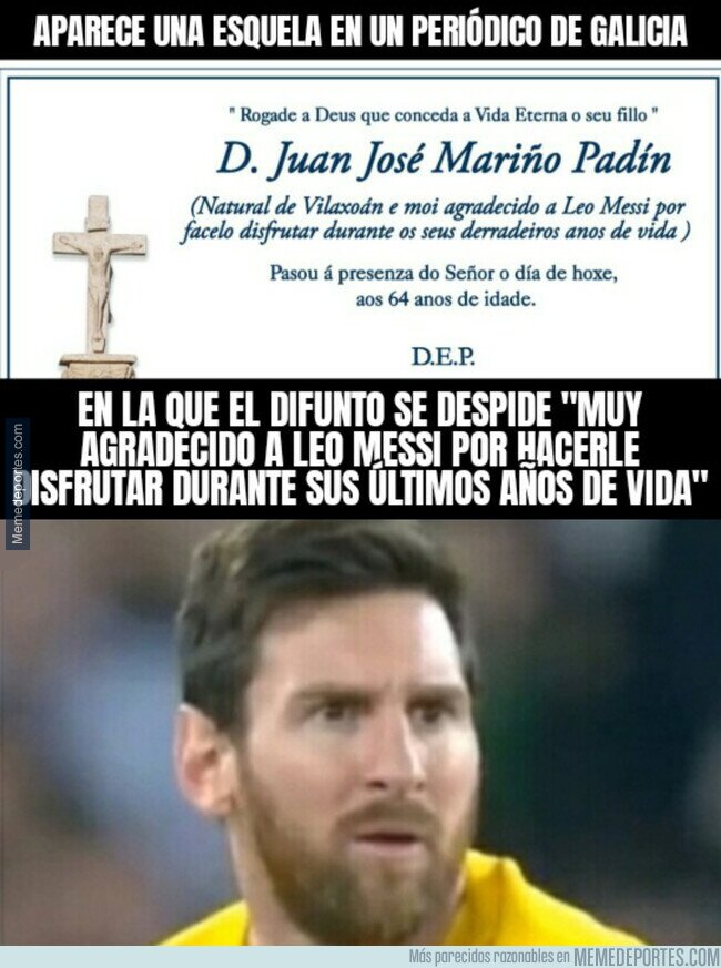 1120495 - Un gallego le dedica sus últimas palabras en vida a Leo Messi