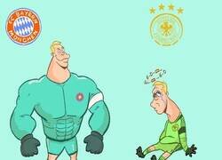 Enlace a La diferencia de Neuer entre club y selección, por @goalglobal