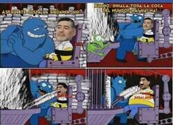 Enlace a Maradona al llegar al infierno