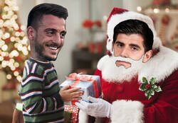 Enlace a Courtois adelanta la navidad a Joselu
