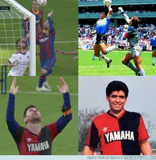 1121451 - Los homenajes de Messi a Maradona ante Osasuna