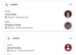 Enlace a Sané reemplazado media hora despues de haber ingresado.